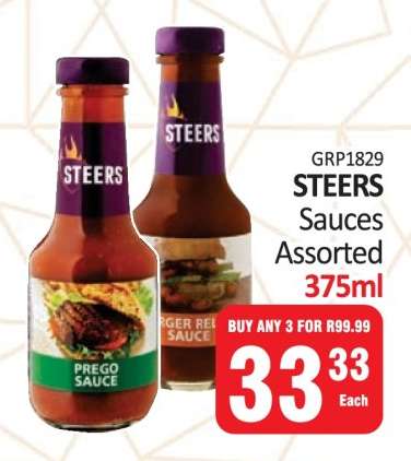 STEERS Sauces Assorted