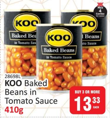 Koo Baked Beans In Tomato Sauce-410g