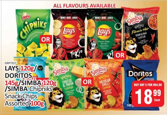 LAYS/DORITOS/SIMBA Snack Chips