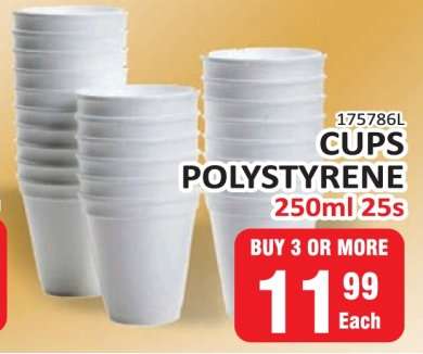 CUPS POLYSTYRENE