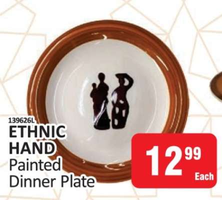 ETHNIC HAND Painted Dinner Plate