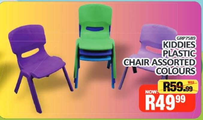 KIDDIES PLASTIC CHAIR ASSORTED COLOURS
