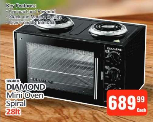 DIAMOND MINI OVEN SPIRAL 28LT