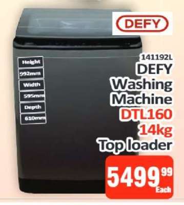 DEFY Washing Machine DTL160 14kg