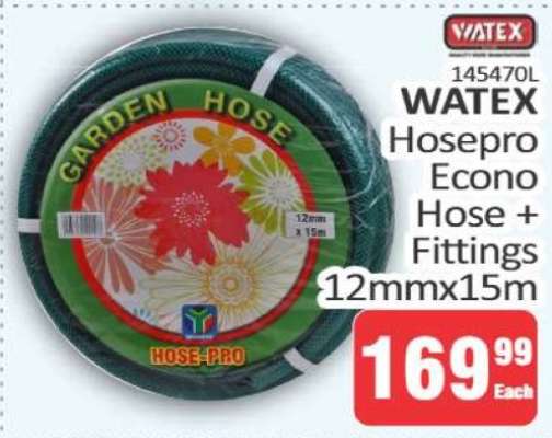 WATEX Hosepro Econo Hose + Fittings 12mmx15m