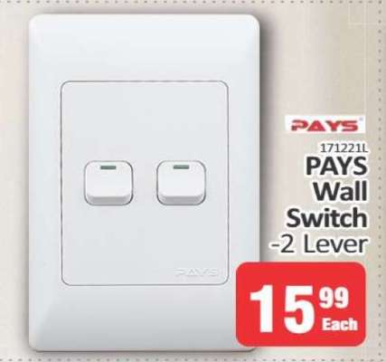 PAYS Wall Switch - 2 Lever