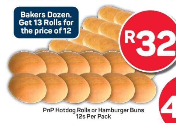 PnP Hotdog Rolls or Hamburger Buns