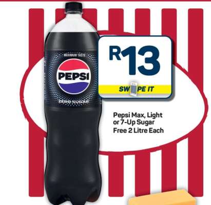 Pepsi Max, Light or 7-Up Sugar Free