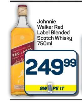 Johnnie Walker Red Label Blended Scotch Whisky 750ml