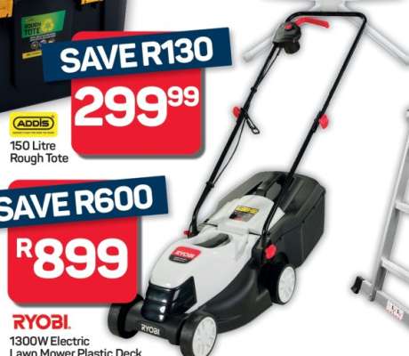 RYOBI 1300W Electric Lawn Mower Plastic Deck