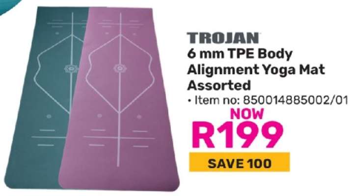 TROJAN 6 mm TPE Body Alignment Yoga Mat Assorted