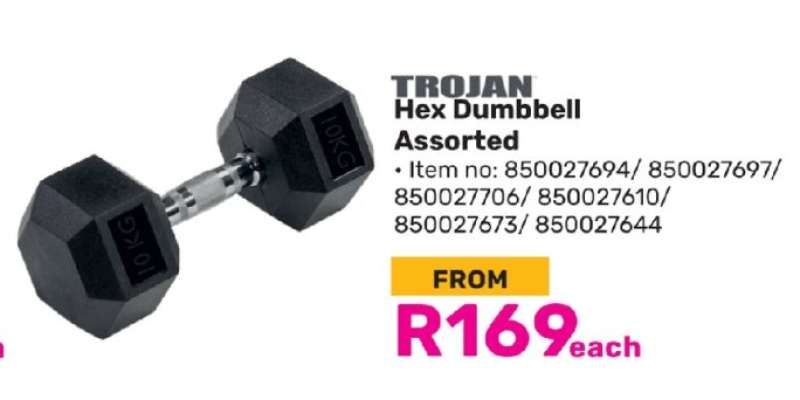 TROJAN Hex Dumbbell Assorted