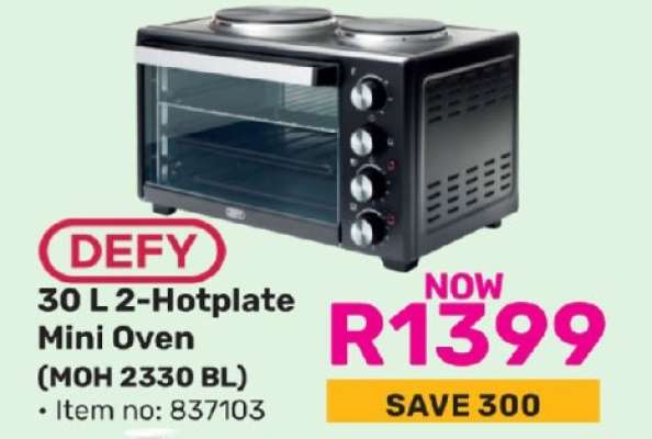 DEFY 30 L 2-Hotplate Mini Oven