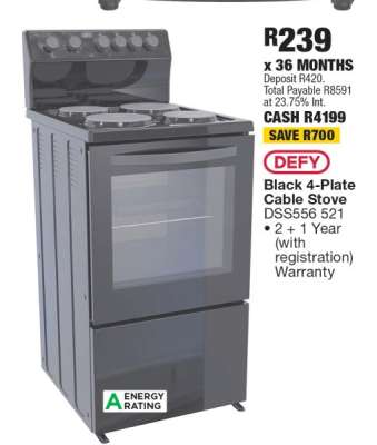 Black 4-Plate Cable Stove DSS556 521