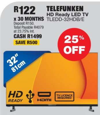TELEFUNKEN HD Ready LED TV TLEDD-32HDB/E