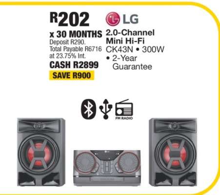 LG 2.0-Channel Mini Hi-Fi CK43N