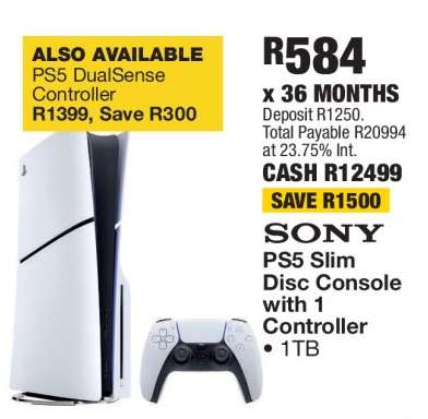 Sony PS5 Slim Disc Console with 1 Controller