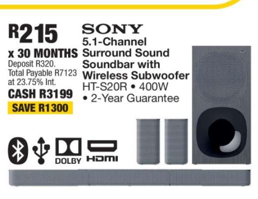 Sony 5.1-Channel Surround Sound Soundbar with Wireless Subwoofer
