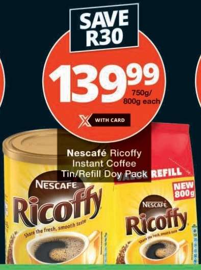 Nescafé Ricoffy Instant Coffee Tin/Refill Doy Pack