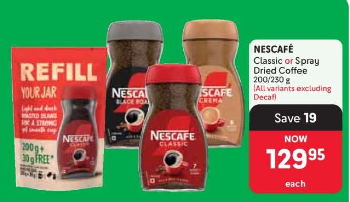 NESCAFÉ Classic or Spray Dried Coffee