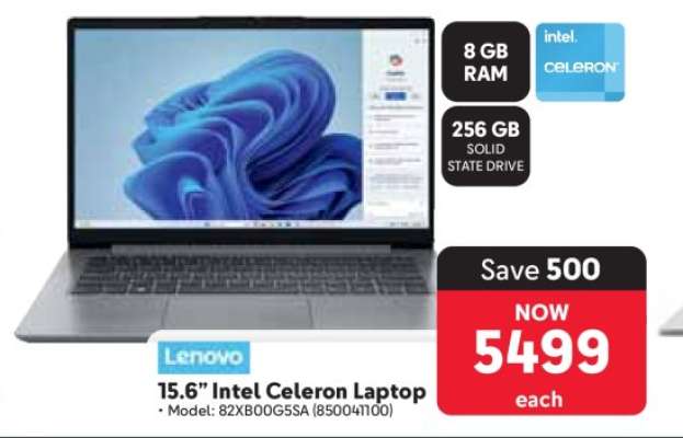 Lenovo 15.6” Intel Celeron Laptop