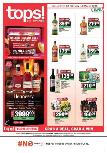 TOPS at SPAR catalogue  - 23/02/2026 - 08/03/2026.
