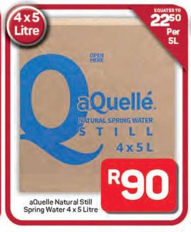 aQuelle Natural Still Spring Water 4 x 5 Litre