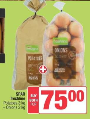 SPAR freshline Potatoes 3 kg + Onions 2 kg