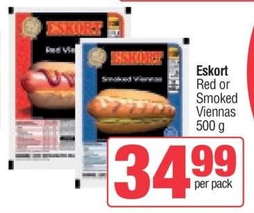 Eskort Red or Smoked Viennas