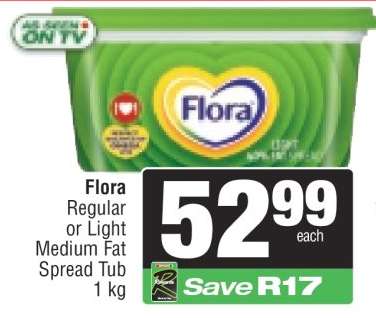 Flora Regular or Light Medium Fat Spread Tub