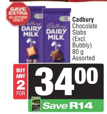 Cadbury Chocolate Slabs