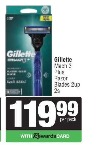 Gillette Mach 3 Plus Razor Blades 2up 2s