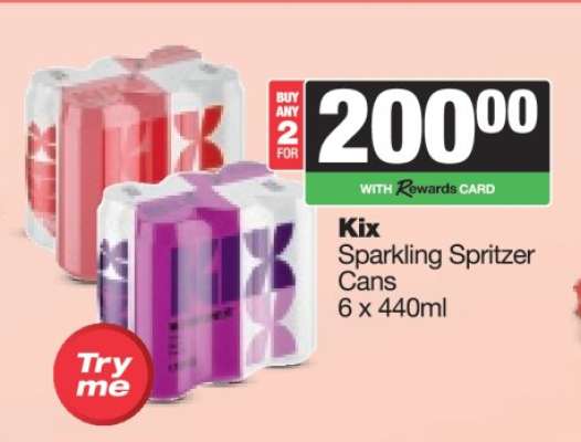 Kix Sparkling Spritzer Cans