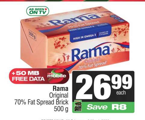 RAMA Original 70% Fat Spread Brick 500 g