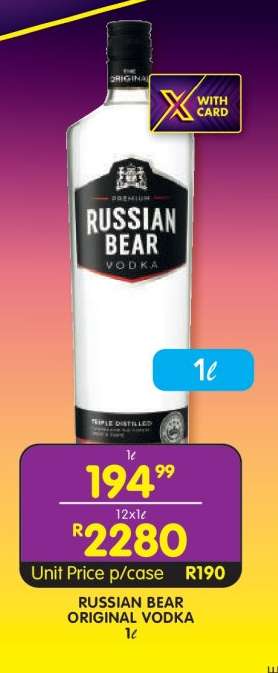 RUSSIAN BEAR ORIGINAL VODKA