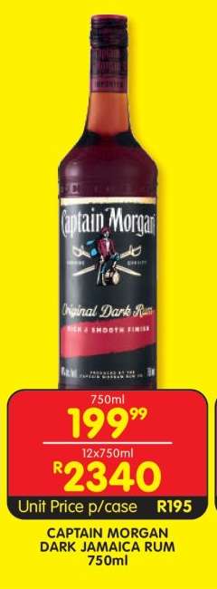 CAPTAIN MORGAN DARK JAMAICA RUM 750ml