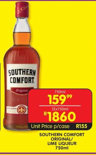 SOUTHERN COMFORT ORIGINAL/LIME LIQUEUR 750ml