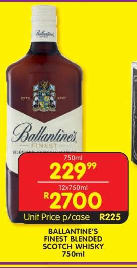 Ballantine's Finest Blended Scotch Whisky 750ml