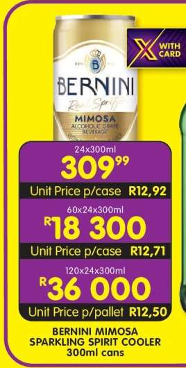 BERNINI MIMOSA SPARKLING SPIRIT COOLER 300ml cans
