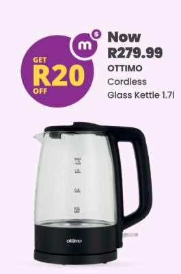OTTIMO Cordless Glass Kettle 1.7l