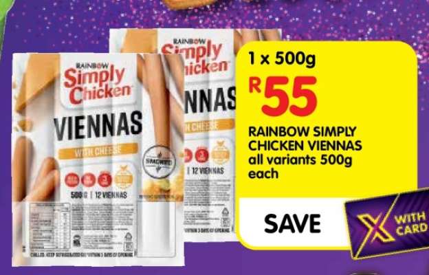 Rainbow Simply Chicken Viennas