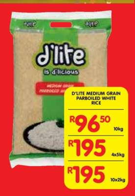 D'LITE MEDIUM GRAIN PARBOILED WHITE RICE