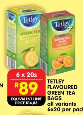 TETLEY FLAVOURED GREEN TEA BAGS