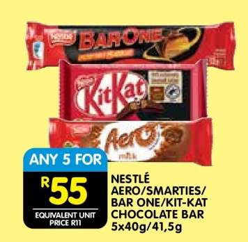 NESTLÉ AERO/SMARTIES/BAR ONE/KIT-KAT CHOCOLATE BAR