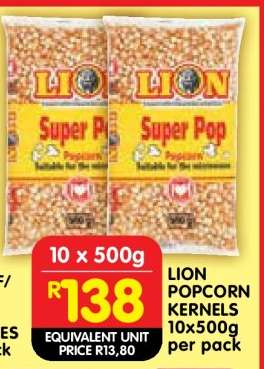 LION POPCORN KERNELS 10x500g per pack