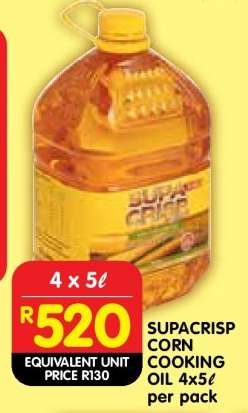 SUPACRISP CORN COOKING OIL 4x5ℓ