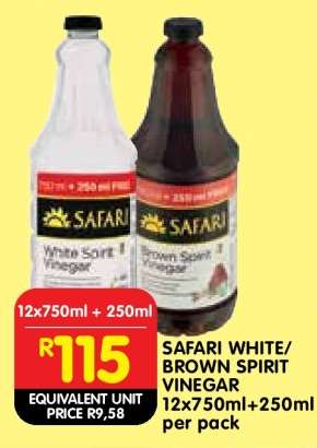 SAFARI WHITE/BROWN SPIRIT VINEGAR