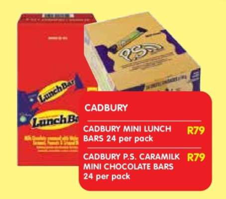 CADBURY MINI LUNCH BARS 24 per pack