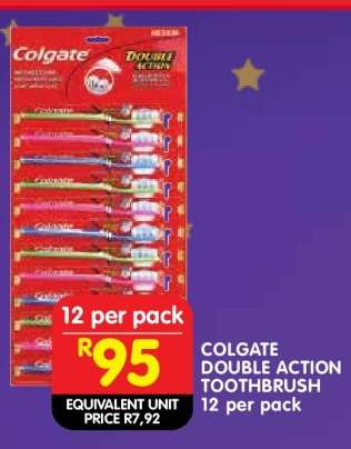 COLGATE DOUBLE ACTION TOOTHBRUSH 12 per pack