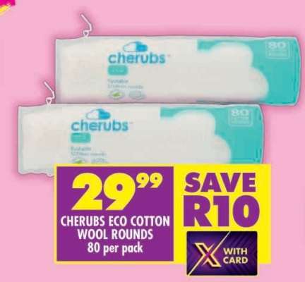 CHERUBS ECO COTTON WOOL ROUNDS